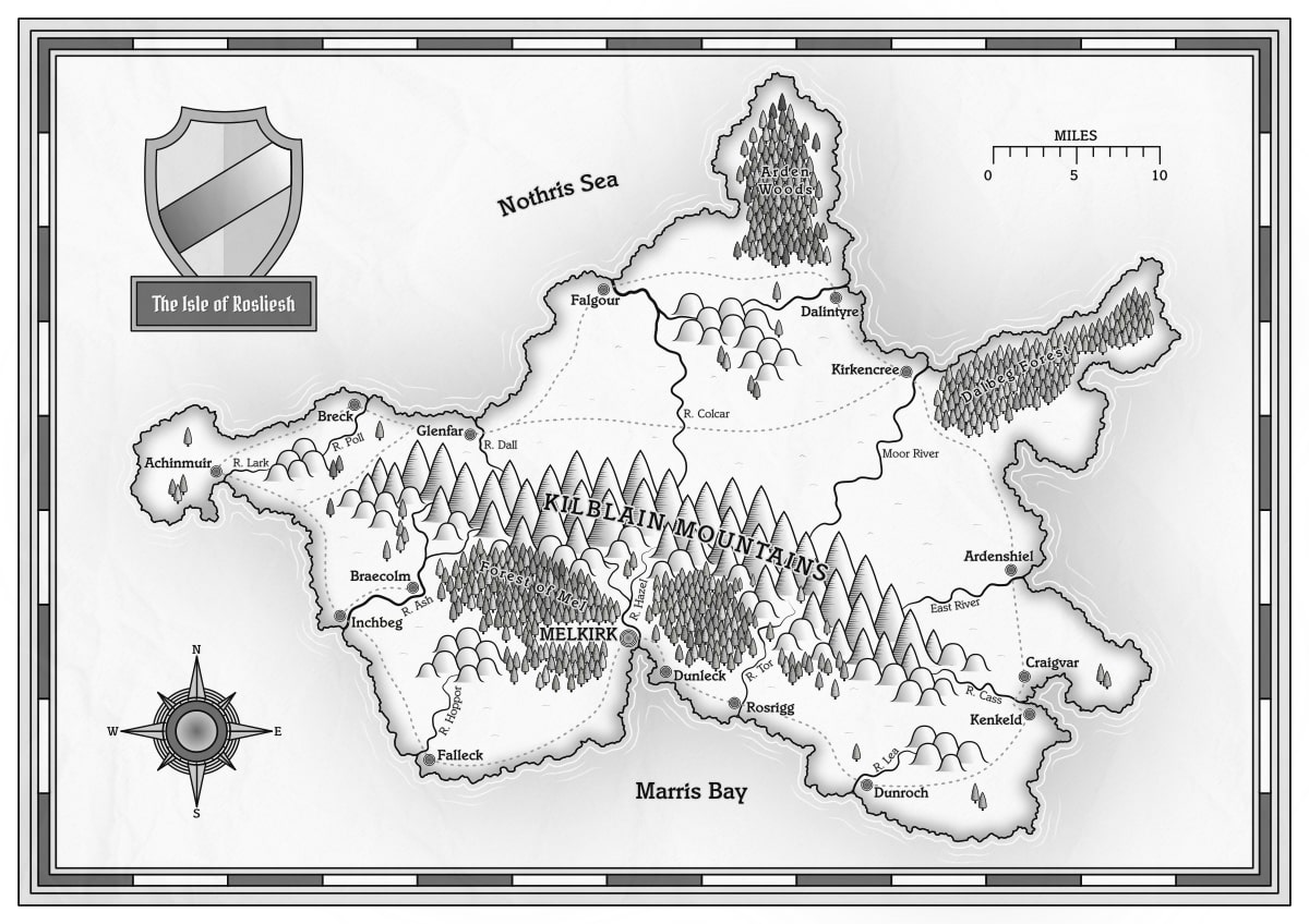 Black and white version of the map