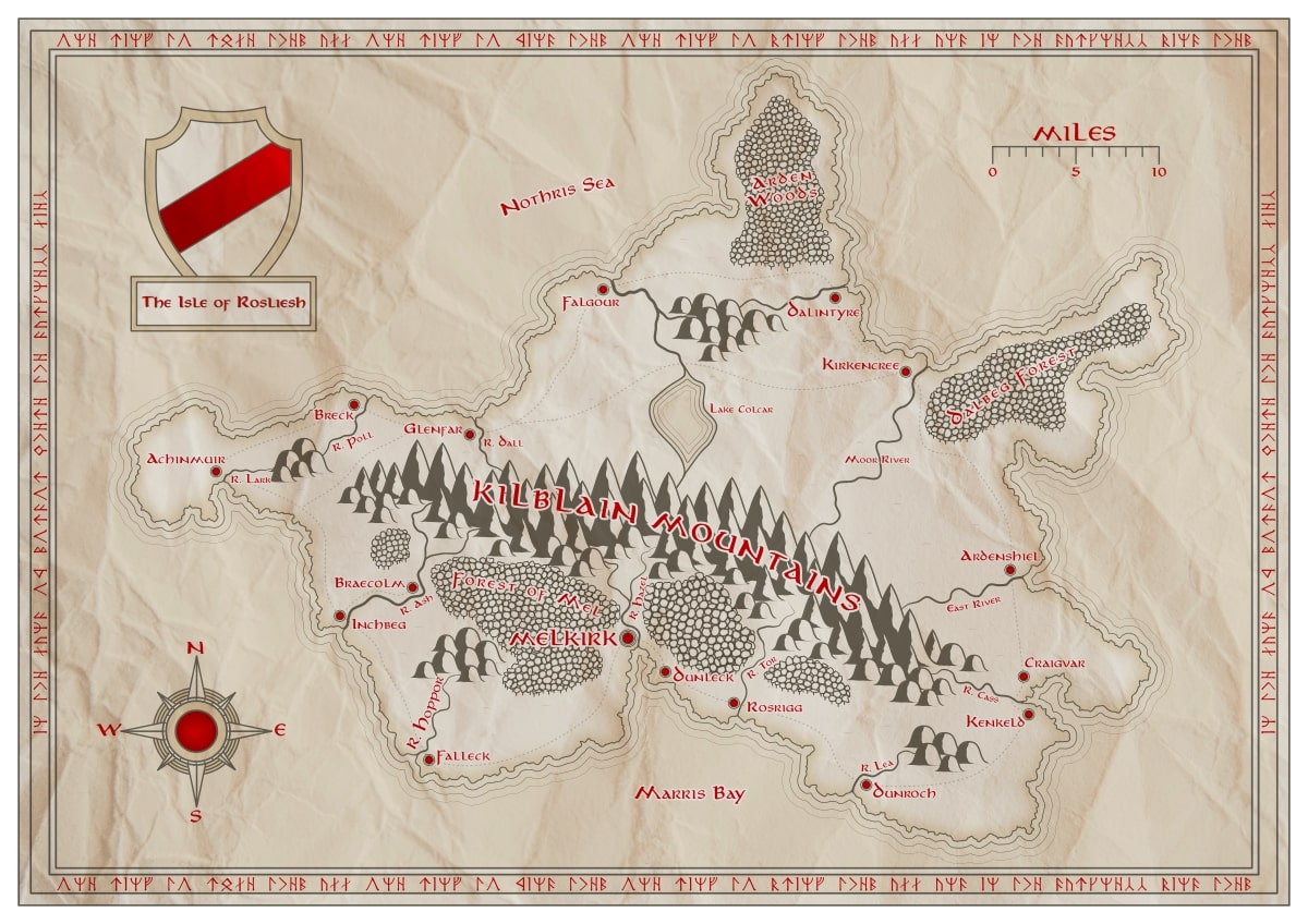 Tolkien inspired fantasy map