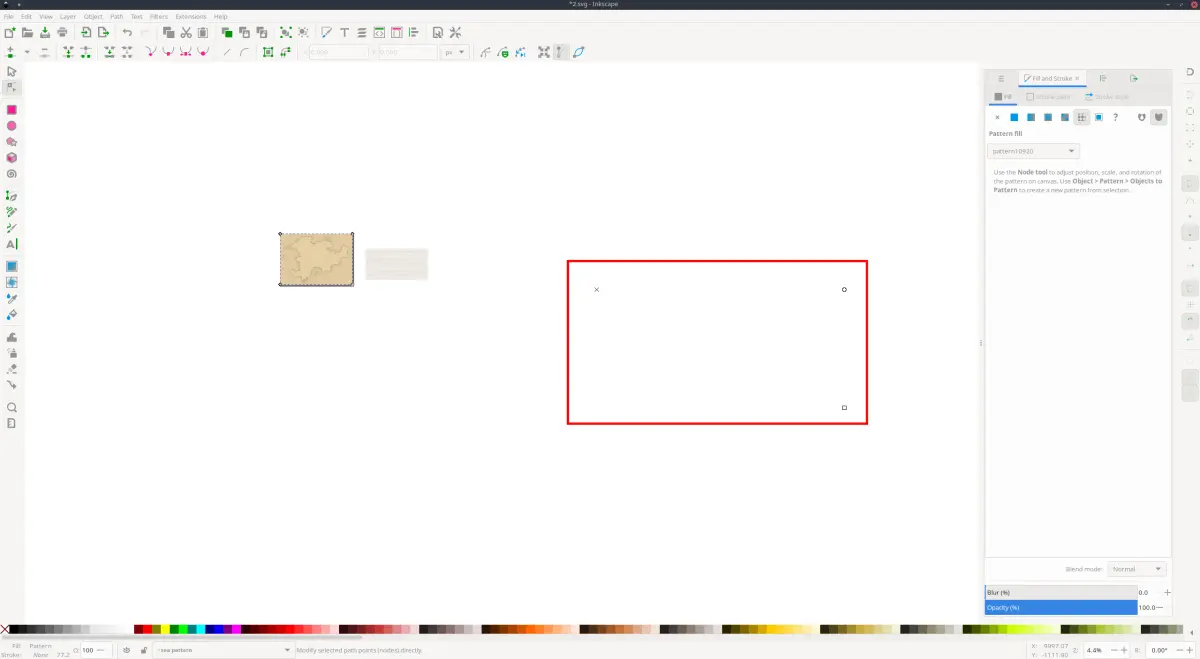 A screenshot from Inkscape showing the pattern nodes